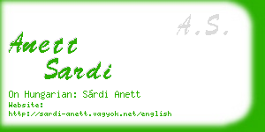 anett sardi business card